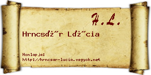 Hrncsár Lúcia névjegykártya